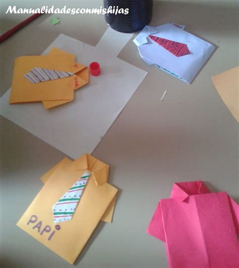 Manualidades Con Mis Hijas Camisa Del Día Del Padre En Origami Para