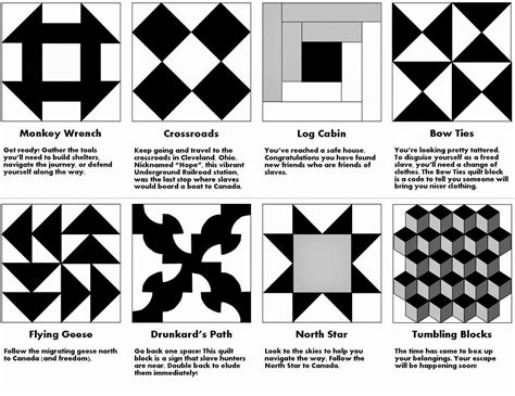 Printable Underground Railroad Quilt Code Game Underground Railroad