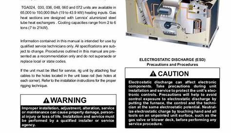 Lennox Air Conditioner Service Manual Model TGA024