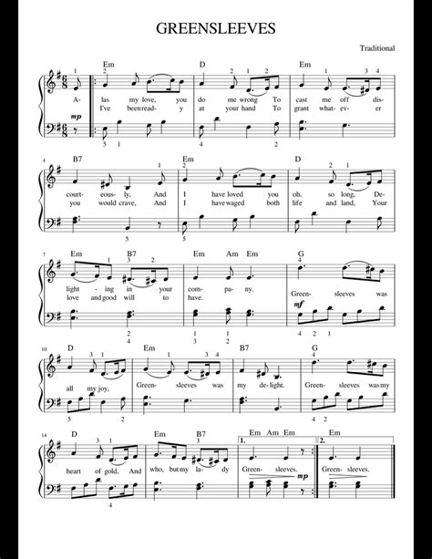 Browse our 126 arrangements of greensleeves. sheet music is available for piano, voice, guitar and 59 others with 31 scorings and 9 notations in 36 genres. GREENSLEEVES sheet music for Piano download free in PDF or ...