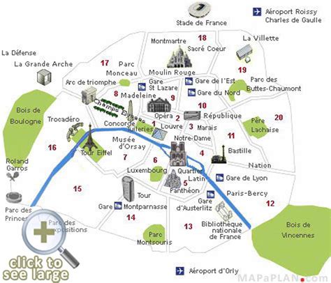 Paris Maps Top Tourist Attractions Free Printable