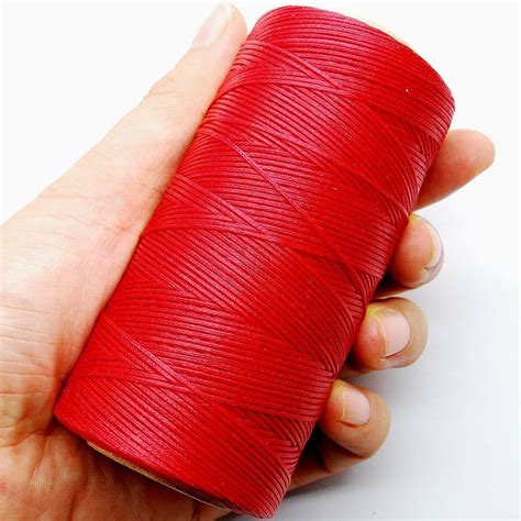 284yrd Red Leather Craft Sewing Waxed Thread Heavy Duty Waxed Thread ...