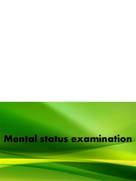 Mental Status Exam Pdf Psychology Cognition