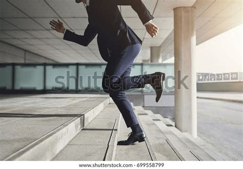 Businessman Running Stairs Stock Photo Edit Now 699558799