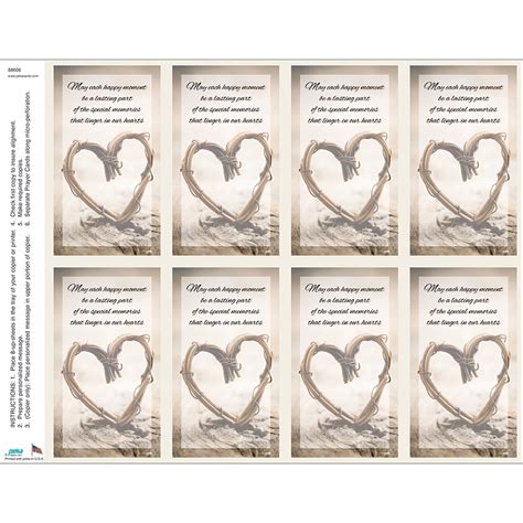 Memories In Our Hearts Classic 8 Up Prayer Cards Gannons Prayer Card Co