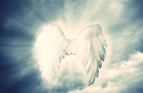 Download in under 30 seconds. Guardian Angel White Wings Over Dramatic Grey With Light ...