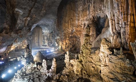 Incredible Stalagmites And Stalactites In The Paradise Cave Phong Nha