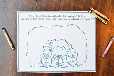 Daniel And The Lions Den Coloring Page Mary Martha Mama