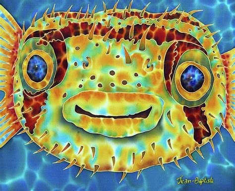 Caribbean Puffer Fish Painting By Daniel Jean Baptiste Whimsical Art
