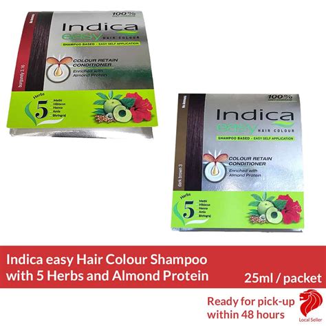 Indica Easy Hair Colour Shampoo With 5 Herbs And Almond Protein