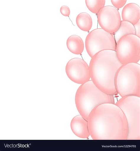 Pink Balloons On White Background Royalty Free Vector Image