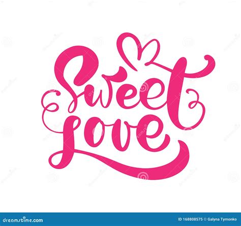 Handwritten Red Text Sweet Love With Heart Valentine Card Vector