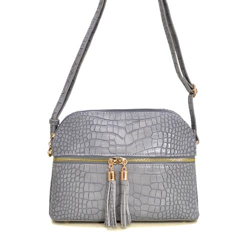 Crocodile Tassel Messenger Bag Grey [CL050(Grey)] : Youngstar Handbags ...
