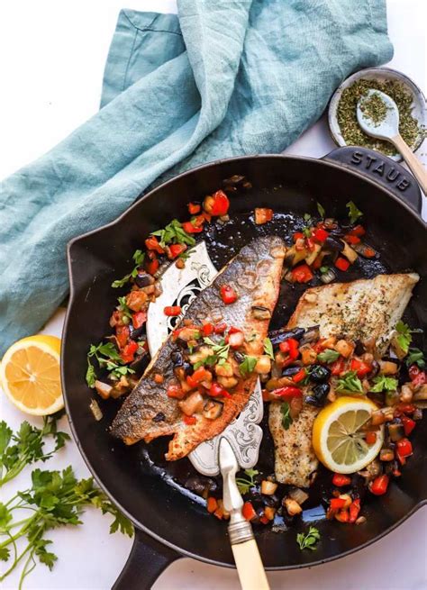 Greek Style Sea Bass A Mediterranean Low Carb Dinner Food To Glow Greek Recipes