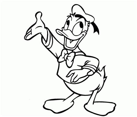 Give him a bow and then finish off his sailor coat. Donald Duck Line Drawing - ClipArt Best