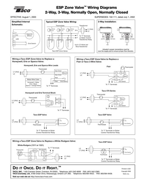 Esp Zone Valve™ Wiring Diagrams 2 Way 3