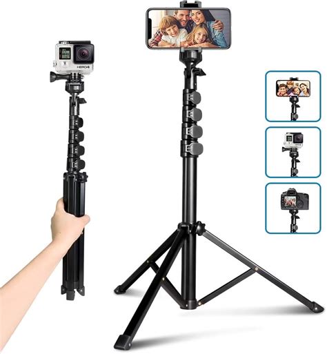 UBeesize 62 Inch Selfie Tripod Camera Mobile Phone Tripod Stand With
