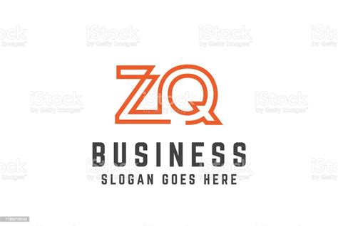 Orange Initial Letter Zq Logo Vector Template Stock Illustration