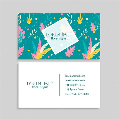 premium vector floral business card set