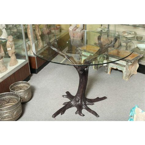 The mineral and mighty dining table is full of whimsy. Contemporary Bronze Tree-Trunk Dining Table Base or ...