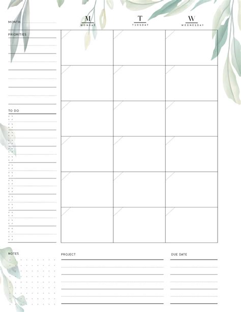 Free Printable Monthly Planner World Of Printables