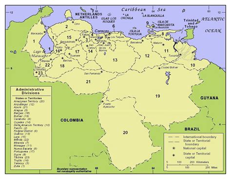 Grande Mapa De Administrativas Divisiones De Venezuela Con Principales