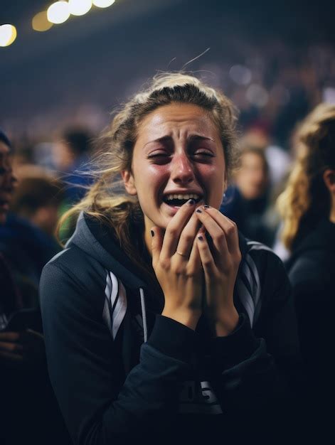 Premium Ai Image Closeup Emotion Women Soccer Player Tears Of Joy