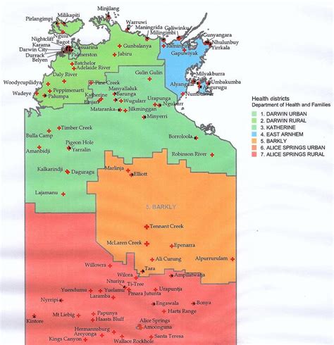 Health Service Map Of Northern Territory And The Remote Regions