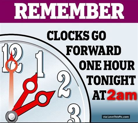 Remember Clocks Go Forward Tonight At Am Pictures Photos And Images