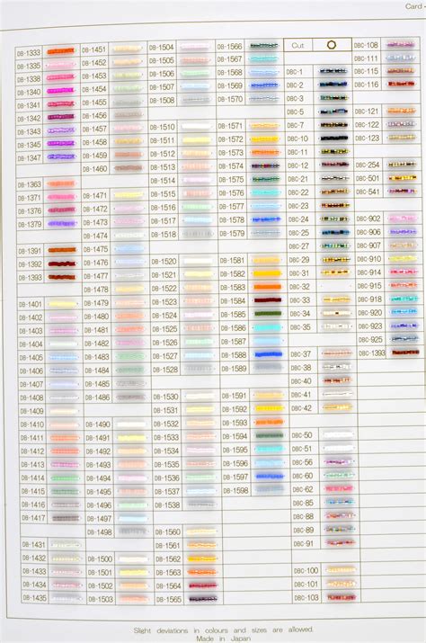 Delica 11 0 Color Chart