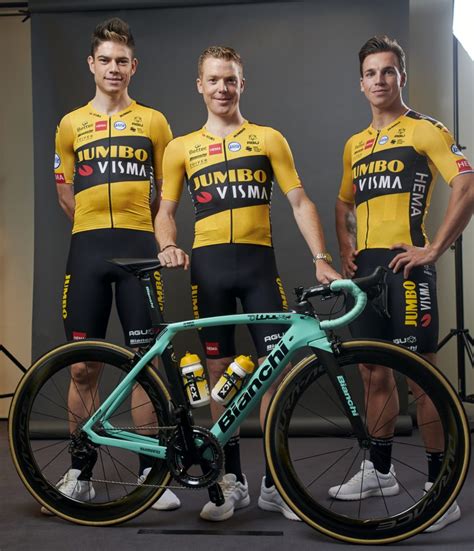 In visma, we do this by enabling our colleagues, teams, and customers to perform their best. Team Jumbo-Visma 2020 roster presented in Amsterdam - Bianchi
