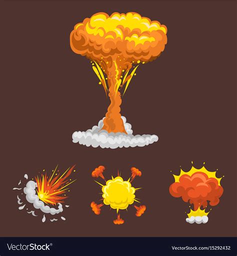 Cartoon Explosion Boom Effect Animation Game Vector Image