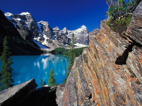 1169880 Landscape Mountains Lake Rock Nature Reflection National