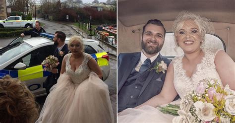 Police Drive Bride And Groom To Reception After Wedding Car Crash In