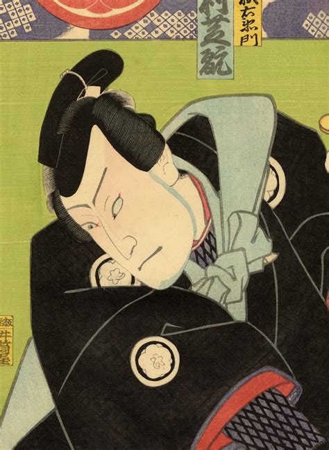 kunisada cat stone kabuki diptych egenolf gallery japanese prints