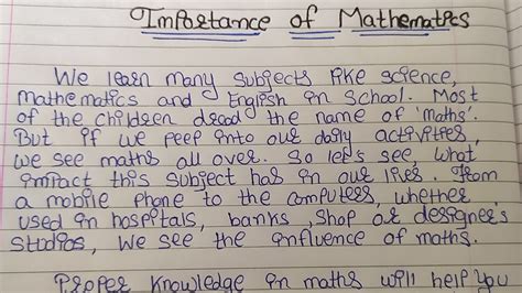 Write An Essay Importance Of Mathematics Essay Writing On Importance