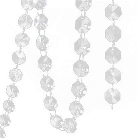 14mm Crystal Clear Acrylic Octagonal Bead Hanging Wedding Decor Trees
