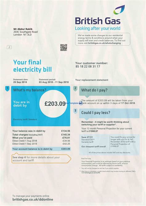 Printable Uk Utility Bill Psd Template 1 Uk Proof Of Address Psd