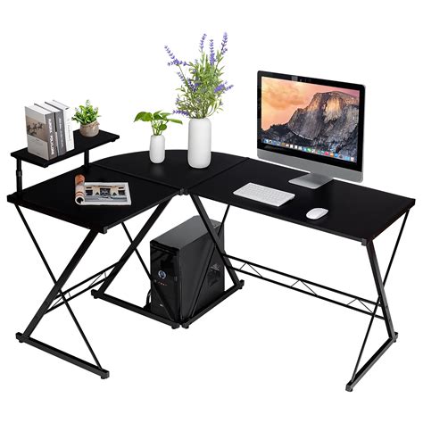 Costway 58 X 44 L Shaped Computer Gaming Desk W Monitor Stand