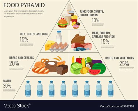 Food Pyramid Healthy Eating Infographic Royalty Free Vector