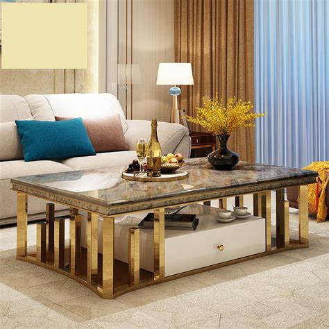 Home Furniture Living Room Sets Gold Center Table Luxury Coffee Tables