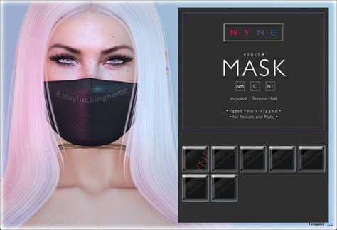 Face Mask March 2020 T By Nyne Teleport Hub Second Life Freebies