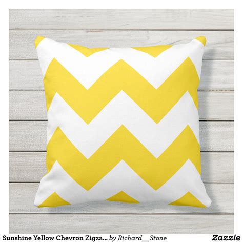Sunshine Yellow Chevron Zigzag Outdoor Pillows Yellow Throw Pillows