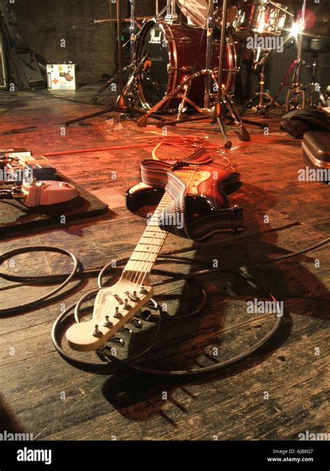 Music Band Kit On Stage Stock Photo Alamy