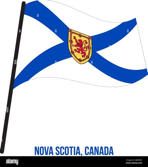 Nova Scotia Flag Waving Vector Illustration On White Background