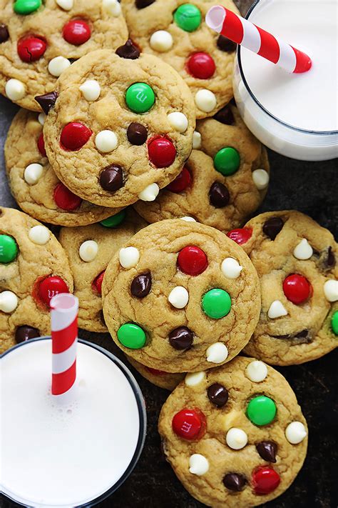 Santa S Cookies Double Chocolate Chip Mandm Cookies Creme De La Crumb Cookies Recipes