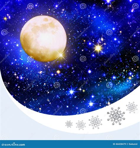 Full Moon On A Starry Skies Stock Illustration Illustration Of Light
