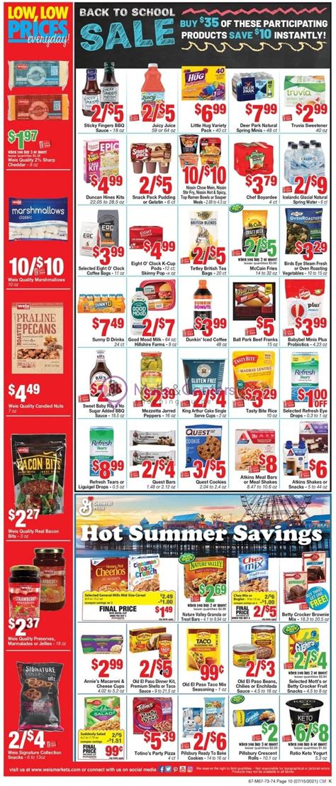 Weis Markets Weekly Ad Sales And Flyers Specials Mallscenters