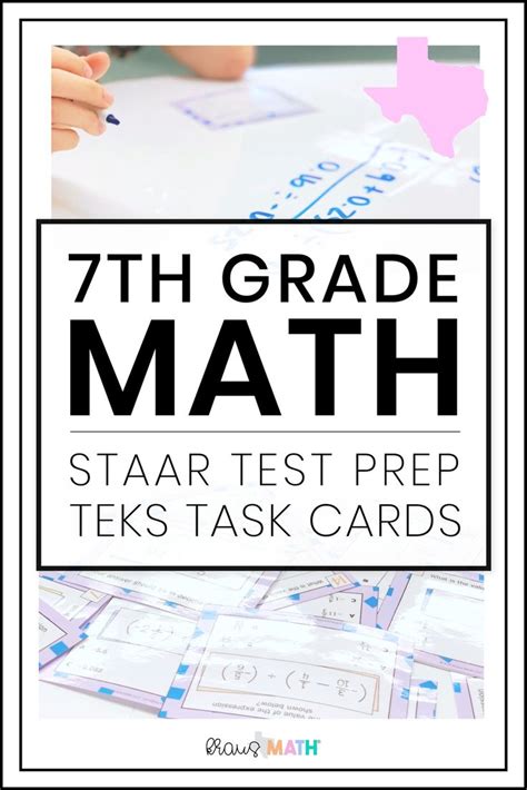 The 7th Grade Math Star Test Prep Task Cards With Text Overlay That