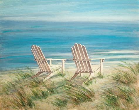 Adirondack Chairs By Tina Obrien Beach Drawing Beach Painting Beach Art